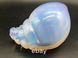 Vintage 1950's Murano Archimede Seguso blue pink opalescent glass conch seashell