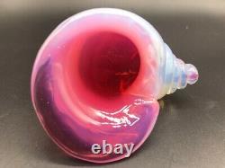 Vintage 1950's Murano Archimede Seguso blue pink opalescent glass conch seashell