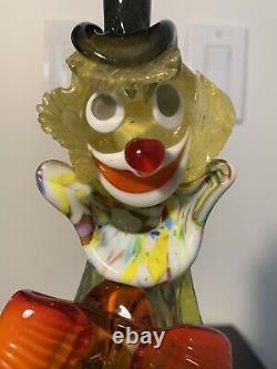 Vintage 1950's Murano Hand Blown Glass Clown Rare