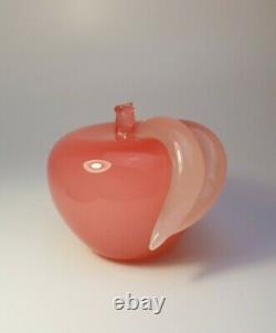 Vintage 1960s Archimede Seguso Opalescent Pink Opal Glass Art Apple Figurine