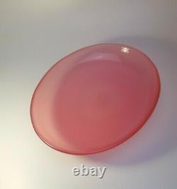 Vintage 1960s Archimede Seguso Opalescent Pink Opal Glass Art Plate Fruit Bowl