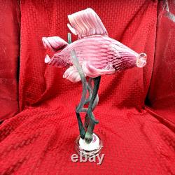 Vintage 1980's Murano Style Hand Blown Art Glass Fish Sculpture