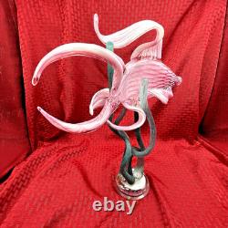 Vintage 1980's Murano Style Hand Blown Art Glass Fish Sculpture