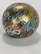 Vintage 1990's Murano Glass Millefiore Crown Paperweight withGold Fleck