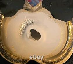 Vintage 1994 Authentic Murano Glass Venice Italy Hand Blown Filled WithGold Flecks