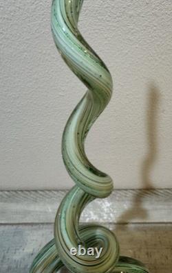 Vintage 21 Art Glass Murano Hand Blown Swirl Corkscrew Sculpture Glass Base