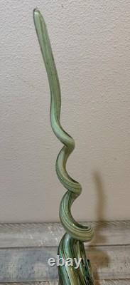 Vintage 21 Art Glass Murano Hand Blown Swirl Corkscrew Sculpture Glass Base