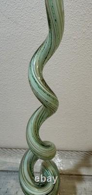 Vintage 21 Art Glass Murano Hand Blown Swirl Corkscrew Sculpture Glass Base
