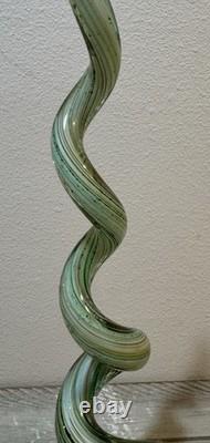 Vintage 21 Art Glass Murano Hand Blown Swirl Corkscrew Sculpture Glass Base
