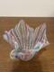 Vintage 4.5 Hand Blown Murano Venini Style Italian Art Glass Handkerchief Vase