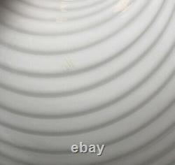 Vintage 60s-70s Vetri/ Maestri Murano White Swirl 16 Italian Glass Egg Lamp AL