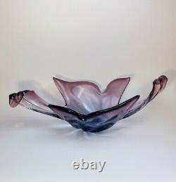 Vintage 60s Murano Centrepiece Flower Bowl Multicolour Sommerso Glass Art Piece