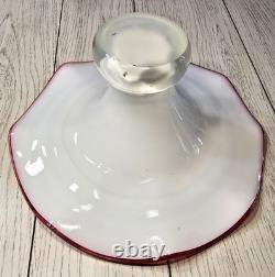 Vintage 60s Murano Hand Blown Glass Art Large Footed Centerpiece Bowl WOW PIECE