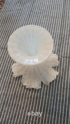 Vintage Alfredo Barbini Aventurine Pedestal Bowl Italy 1960s Hand Blown Murano
