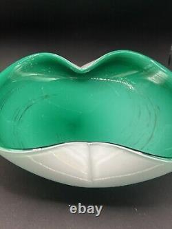 Vintage Alfredo Barbini Murano Italy Hand blown Glass Bowl