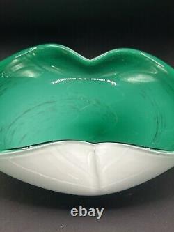 Vintage Alfredo Barbini Murano Italy Hand blown Glass Bowl