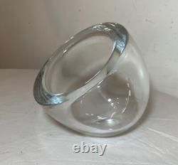 Vintage Alfredo Barbini Murano hand blown colorless glass sphere vase sculpture