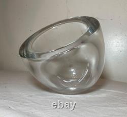 Vintage Alfredo Barbini Murano hand blown colorless glass sphere vase sculpture