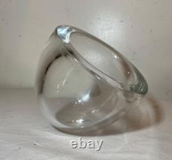 Vintage Alfredo Barbini Murano hand blown colorless glass sphere vase sculpture