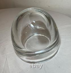 Vintage Alfredo Barbini Murano hand blown colorless glass sphere vase sculpture