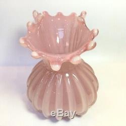 Vintage Archimedes Seguso Alabastro Vase Pink Ribbed Murano Vase LARGE perfect