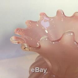 Vintage Archimedes Seguso Alabastro Vase Pink Ribbed Murano Vase LARGE perfect