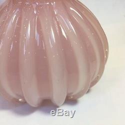 Vintage Archimedes Seguso Alabastro Vase Pink Ribbed Murano Vase LARGE perfect