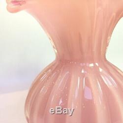 Vintage Archimedes Seguso Alabastro Vase Pink Ribbed Murano Vase LARGE perfect