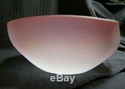 Vintage Art Deco Murano Pink Satin Frosted Art Glass Bowl Ashtray Italy