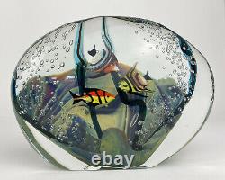 Vintage Authentic Murano Glass Aquarium 3 Fish Fantastic Colors Made In Italy