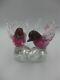 Vintage Barbini Murano Art Glass Love Birds Figurine Cranberry