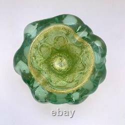 Vintage Barovier Toso Murano Art Glass Bowl/Ashtray Green Gold Aventurine