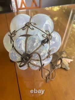 Vintage Caged Glass Lampshade #1 (of 2) beautiful hand blown Murano style