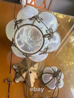 Vintage Caged Glass Lampshade #1 (of 2) beautiful hand blown Murano style