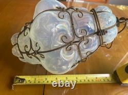 Vintage Caged Glass Lampshade #1 (of 2) beautiful hand blown Murano style