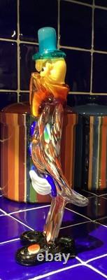 Vintage Clown Murano Art Glass- Vibrant Colors- Hand Blown
