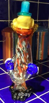 Vintage Clown Murano Art Glass- Vibrant Colors- Hand Blown