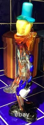Vintage Clown Murano Art Glass- Vibrant Colors- Hand Blown
