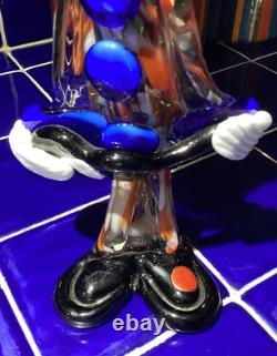 Vintage Clown Murano Art Glass- Vibrant Colors- Hand Blown