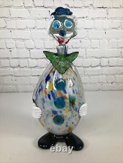 Vintage Collectible MURANO ART GLASS Hand Blown Clown Decanter/Bottle Italy