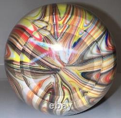 Vintage Colorful Swirl Glass Studio Italian Murano Hand Blown Glass Vase. RARE