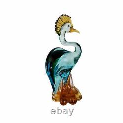 Vintage Figurine Murano Glass Egret Bird Sommerso FREE SHIPPING 9 Inch