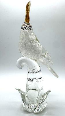 Vintage Formia Murano Glass Cockatoo Parrot Sculpture Gallery Art Italy