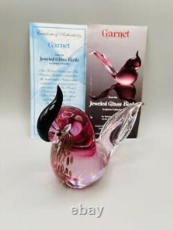 Vintage Formia Murano Jeweled Art Glass Bird Sculpture Garnet with COA 7