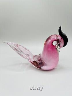 Vintage Formia Murano Jeweled Art Glass Bird Sculpture Garnet with COA 7