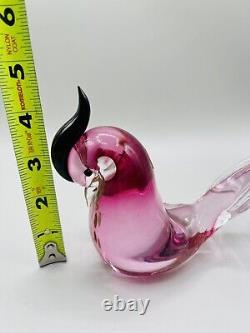 Vintage Formia Murano Jeweled Art Glass Bird Sculpture Garnet with COA 7