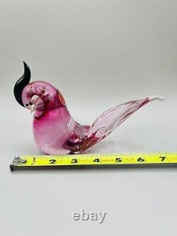 Vintage Formia Murano Jeweled Art Glass Bird Sculpture Garnet with COA 7