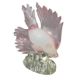 Vintage Formia Vetri DI Murano Italy Art Glass Crystal Angel Fish Pink
