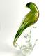 Vintage Formia Vetri Di MURANO Blown Glass Bird Green with Gold Label 1970s ITALY