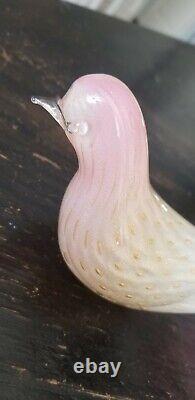 Vintage Fratelli Toso Murano Dove Hand Blown Art Glass Opalescent